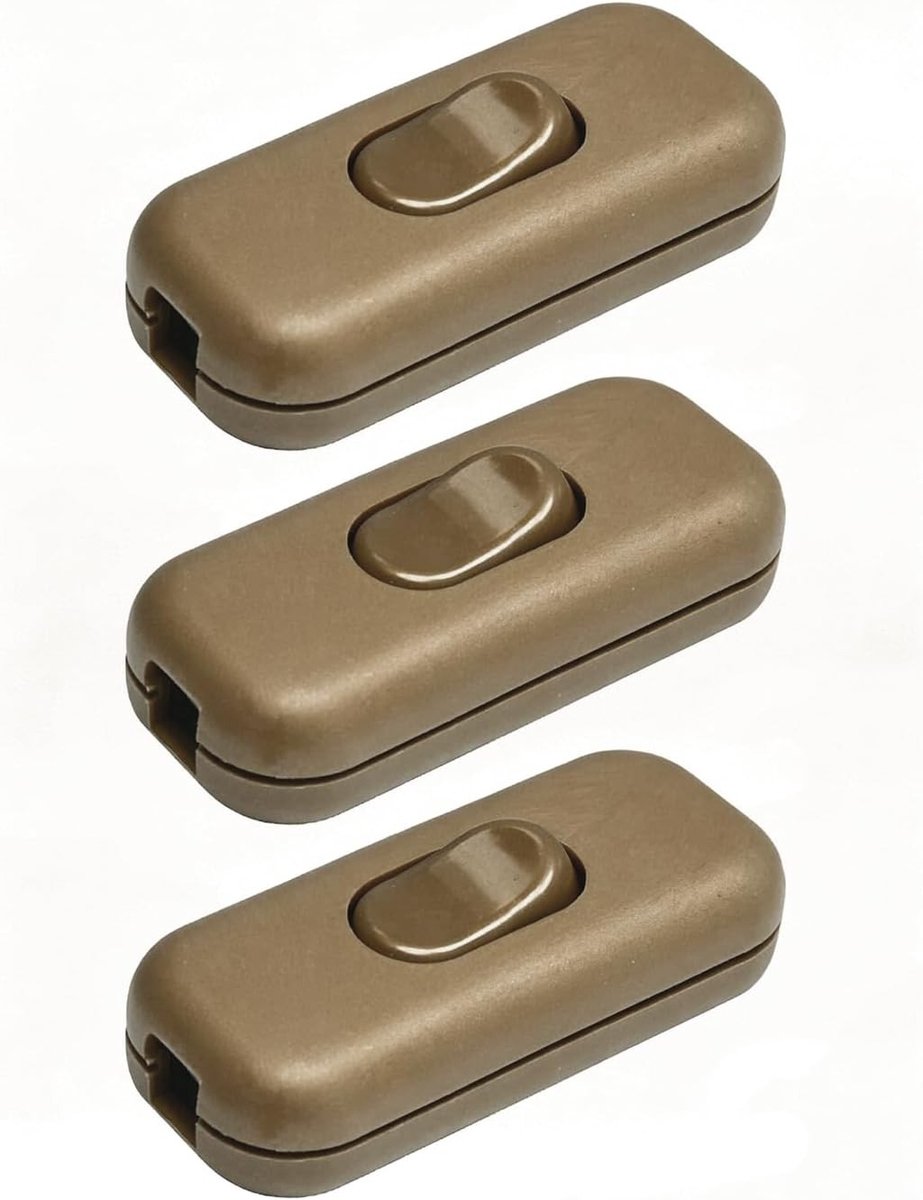 Set van 3 Stuks Knop Schakelaars voor Lampen en Huishoudelijke Apparaten, Geschikt voor Tafellampen en Bedlampen, Duurzaam en Handwasbaar