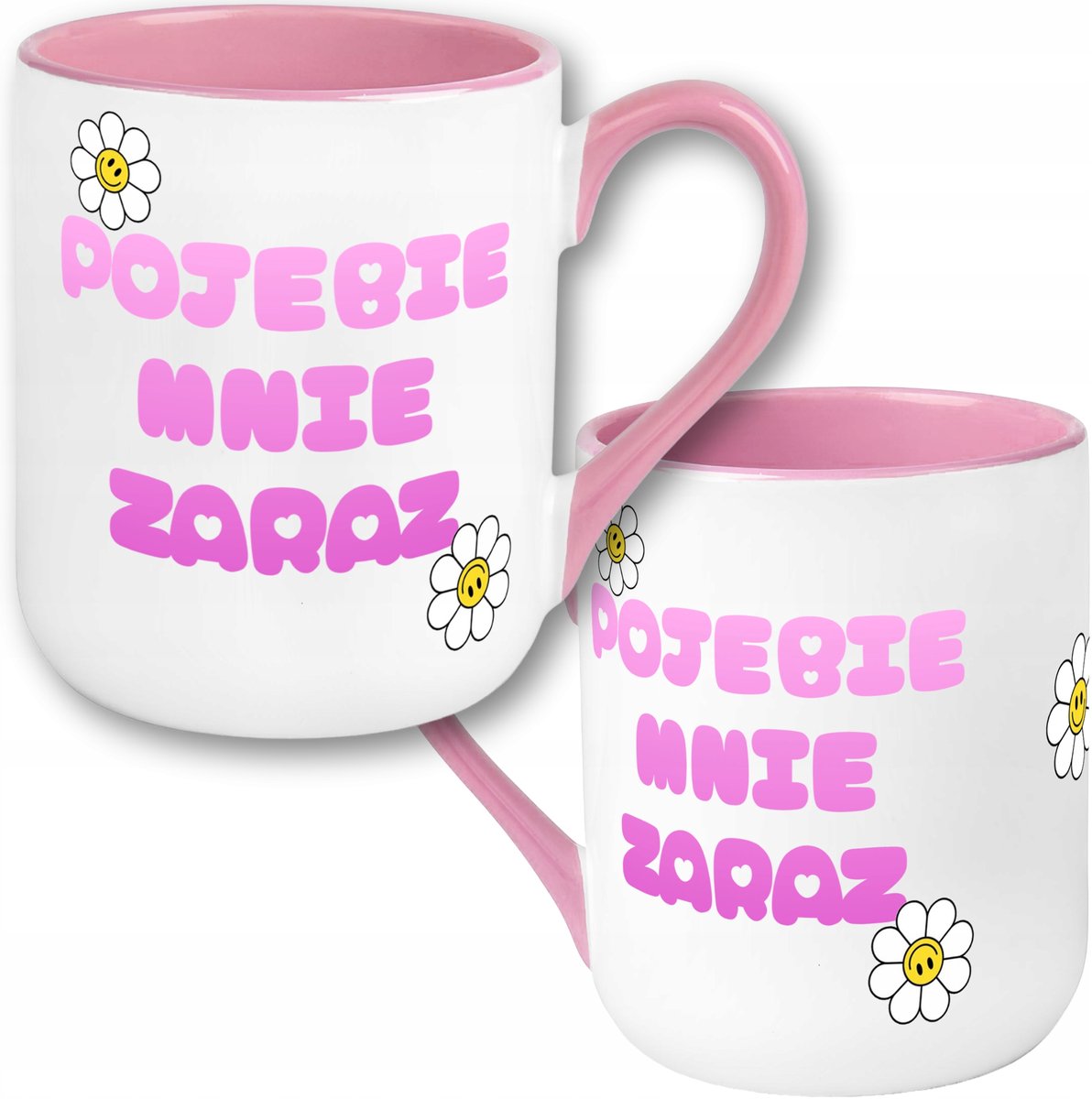 Grappige Mok "Drink Me Soon" met Stokrozen - 330ml Keramiek