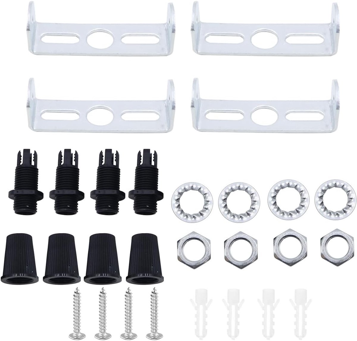 Universele Bevestigingsset voor Plafondverlichting - 4-delige Kit voor Wand- en Plafondmontage, Lichtbeugels, Verlichting Accessoires