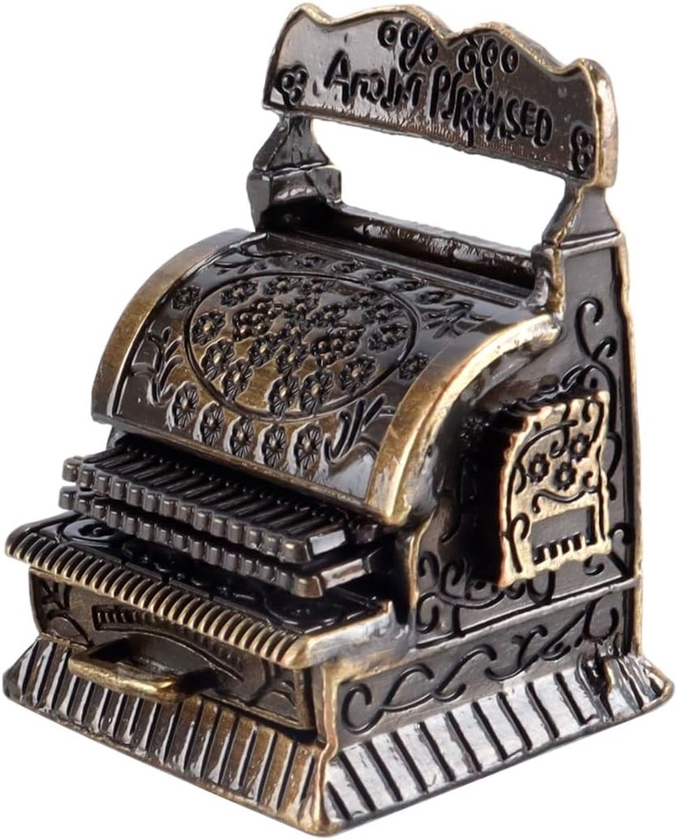 Vintage stijl gouden kassa: 1:12 Poppenhuis Miniatuur met Open Lade voor Decoratie en Speelgoed