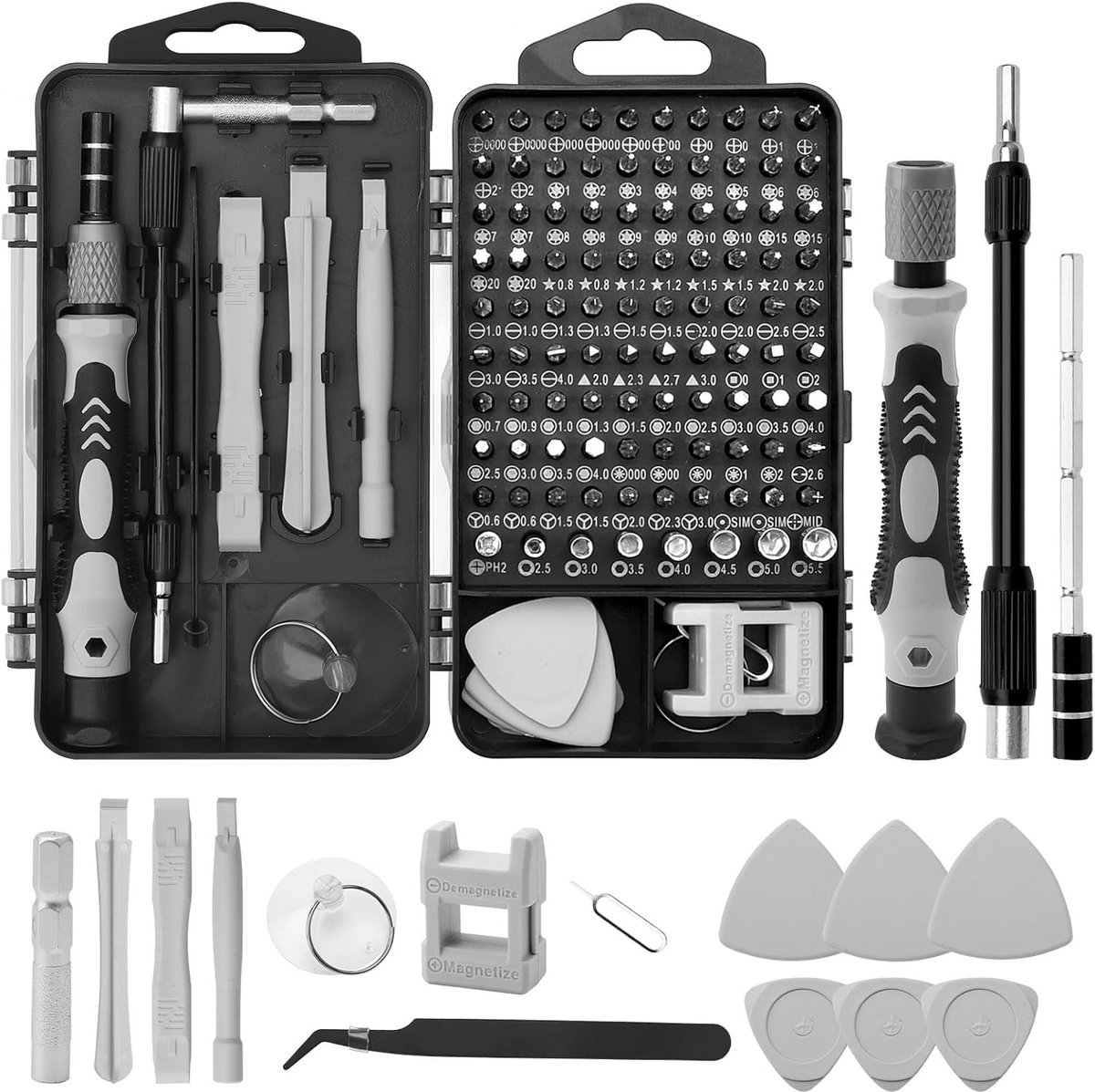 Complete Precisie Schroevendraaierset, 115-in-1 Mini Gereedschap voor PC, Laptop, Smartphone, Tablet, Xbox en Camera, Ideaal voor Hobbyisten en Technici
