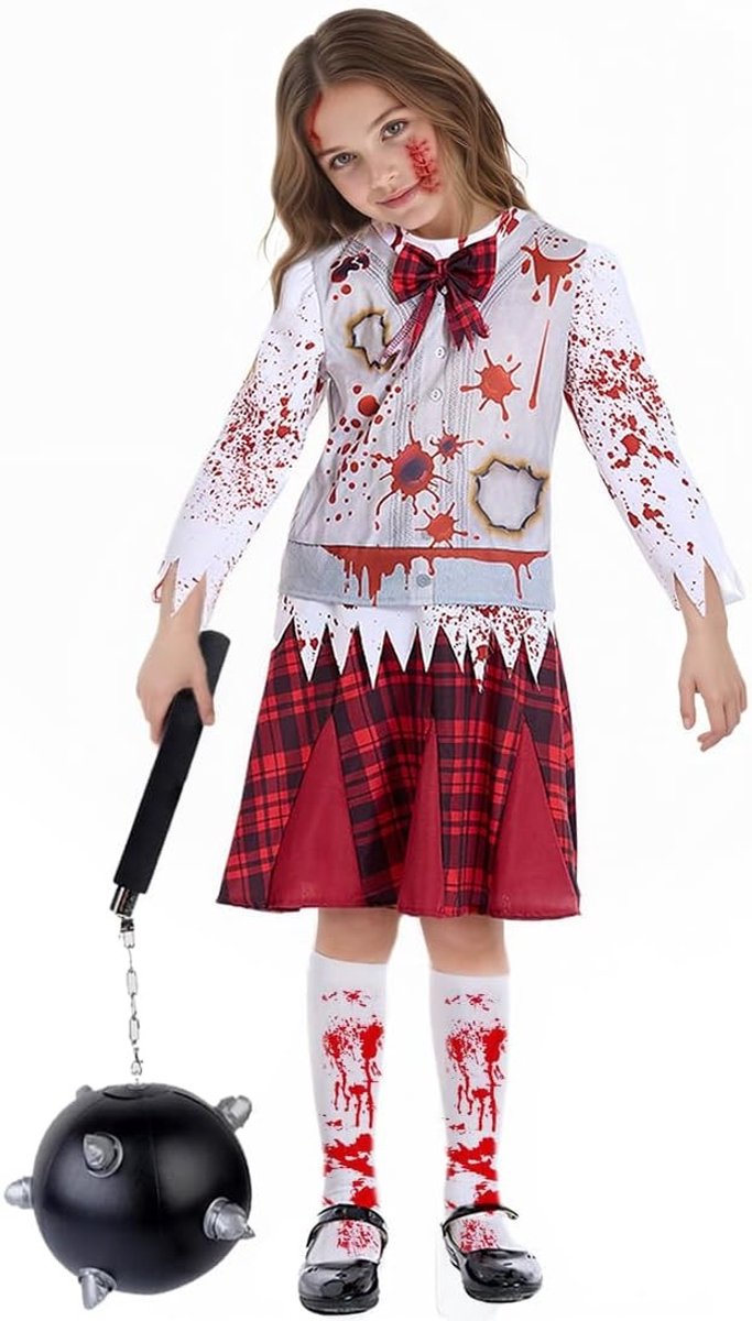 Griezelig Zombie Kostuum voor Meisjes - Perfect voor Halloween en Carnavalsfeestjes, Cosplay Outfit
