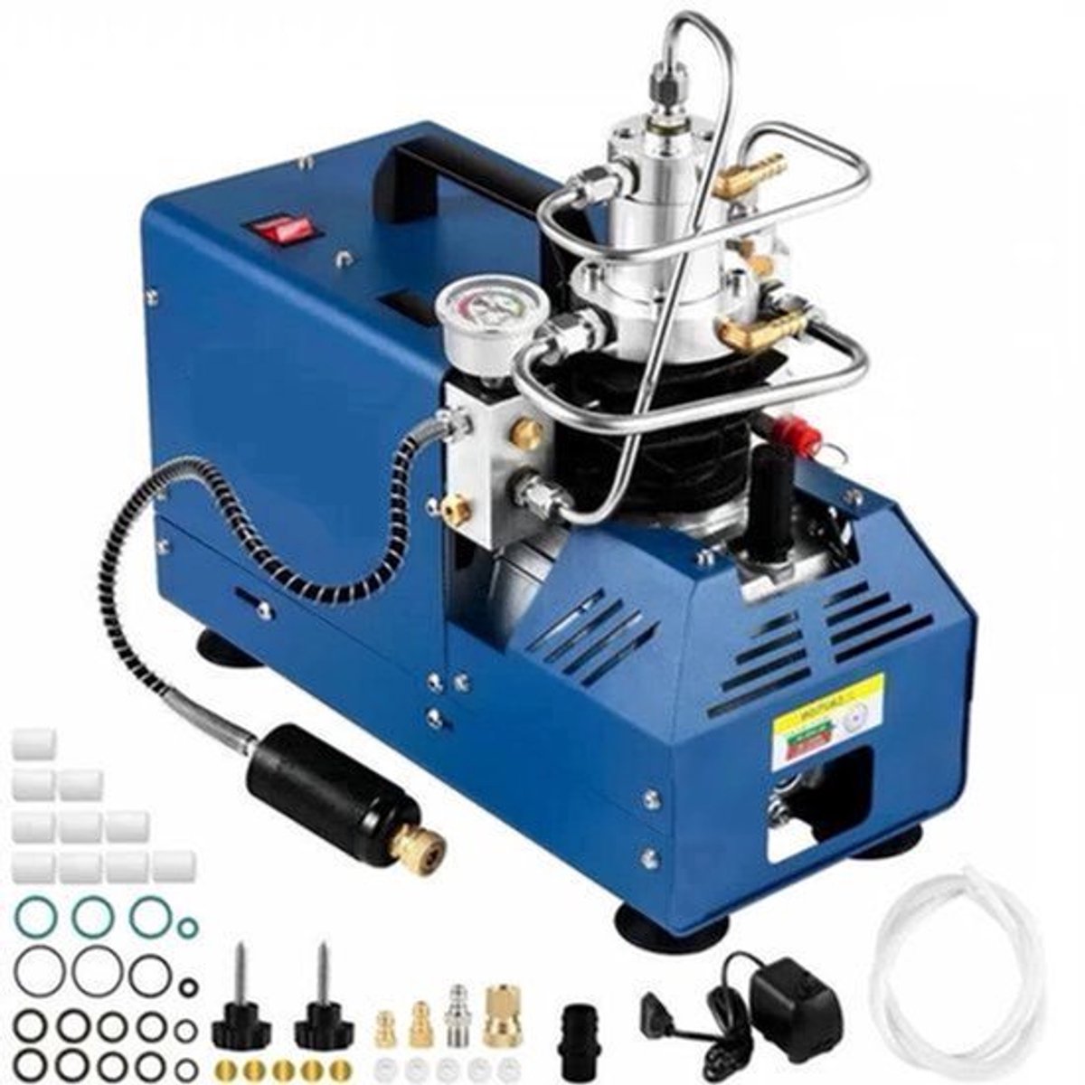 Luchtcompressorpomp - Luchtdruk - 1800W - 4500PSI - 30MPA - 300BAR - 220V - Compressor - Draagbare Compressor - Blauw