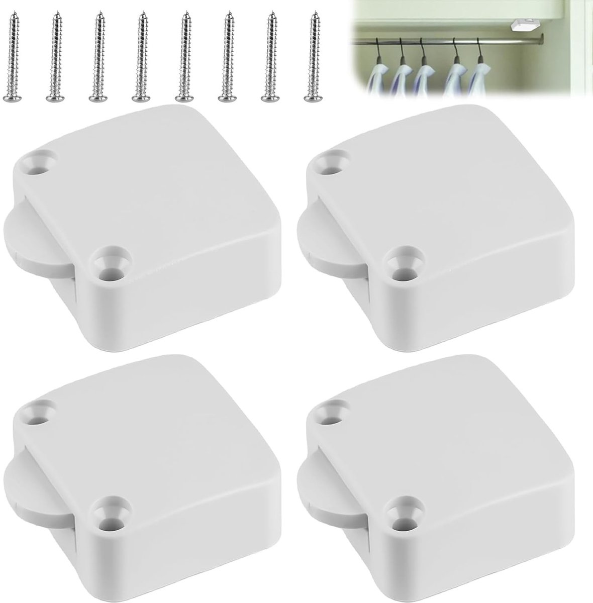 Contactschakelaar set van 4 stuks voor meubels, kastdeuren en verlichting – 2A, 250V, ideaal voor keukenkasten en kledingkasten