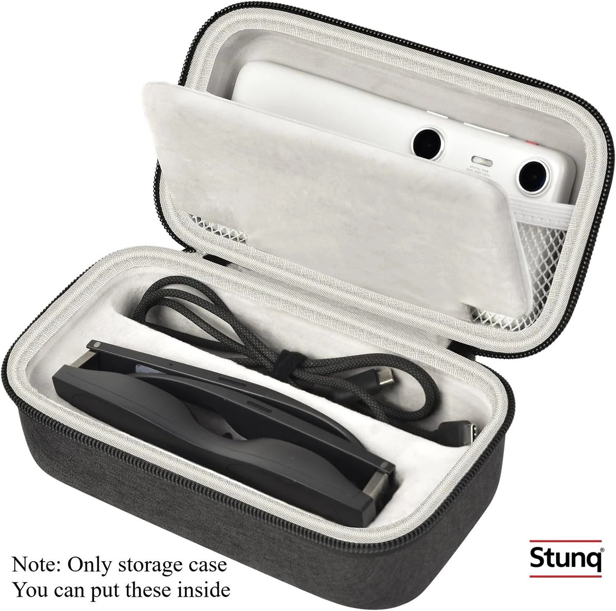 Stunq® Hardcase voor AR-brillen met mesh vak voor Beam Pro