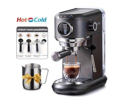 Espressomachine – Koffiemachine – Pistonmachine – Cappuccinomachine – Mini Koffiezetapparaat – 19 Bar Pompdruk – Afneembare 1,1L Watertank