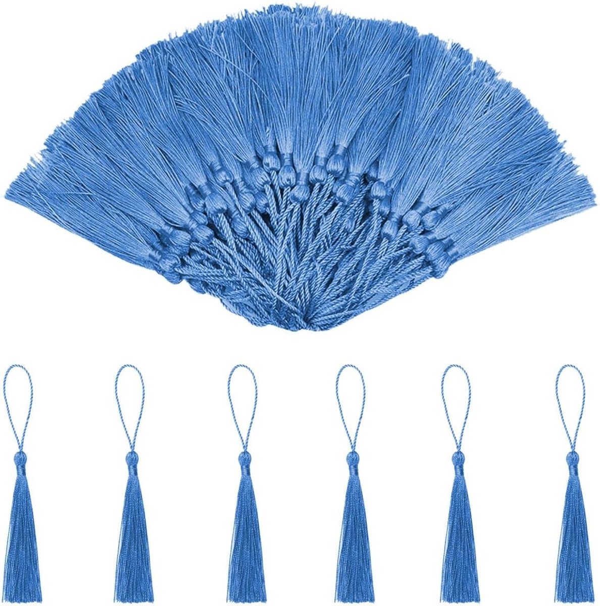 Kleurige Zijden Boekenleggers van 13 cm voor Sieradenmaken en Souvenirs - 100 Stuks in Blauw