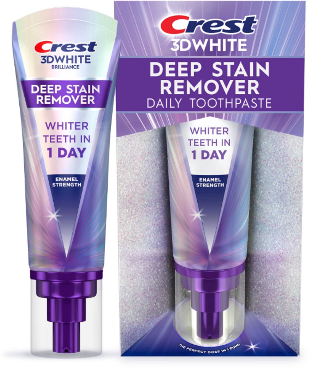 Crest 3D White Deep Stain Remover Enamel Strength – Whitening Tandpasta –88 g