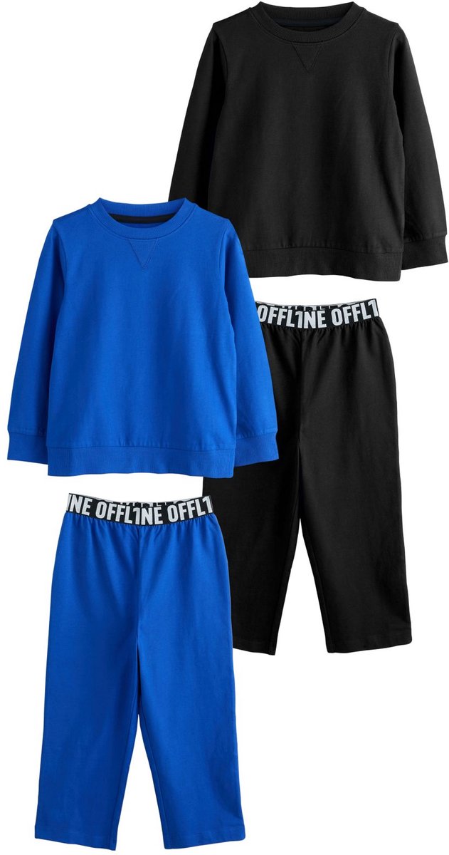 Next - Jongens - Set 2 pyjama's met joggingbroek - Blauw