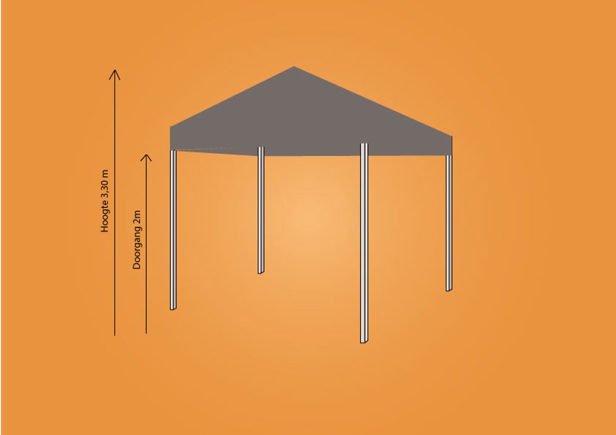 Ambisphere - Plooitent 3x3 - Vouwtent 3x3 - Easy Up 3x3 - ALU - Kleur: ZAND