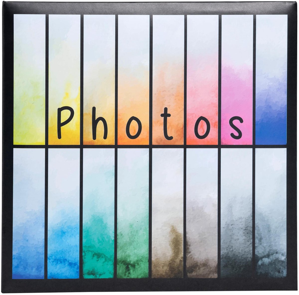 Exacompta Fotoalbum Rainbow - 200 foto's 10x15cm - 100 pagina's - 22,5x22cm - Zwart - 62882E