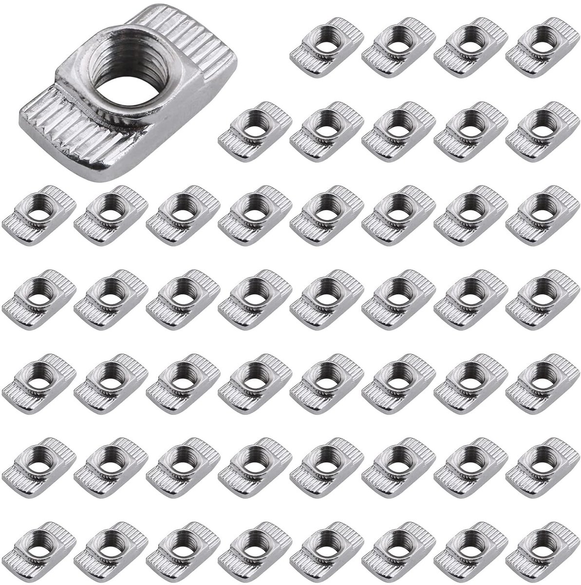 50 Stuks 8 mm Groef Moeren met M6 Draad voor 3030 Profiel - Carbon Staal T-Sleuf Moeren voor Aluminium Extrusie en Bevestiging