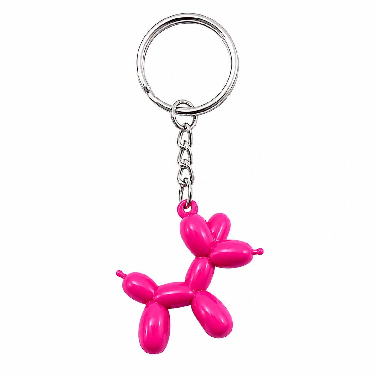 Ballonhond Sleutelhanger – Fuchsia / Donkerroze – Hars Ballon Hond Sleutelhanger – Tas hanger – Leuk Cadeau – Honden Liefhebber