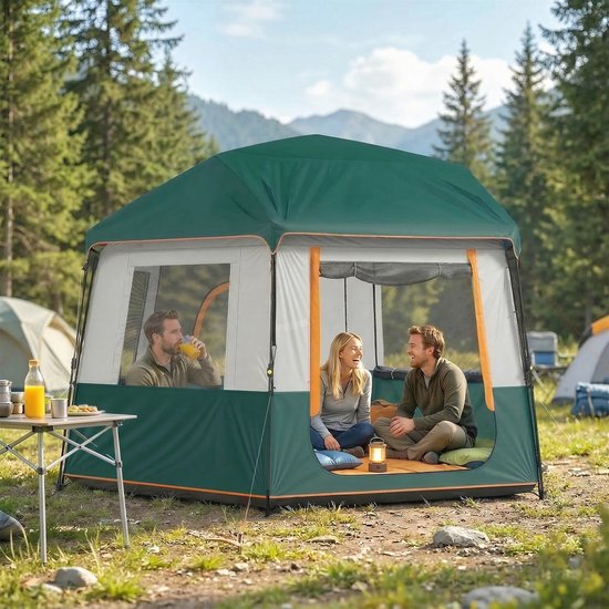 Outsunny Tunneltent-Oxford-stof, glasvezel-350L x 350B x 205H cm-Groen van Outsunny — afbeelding 5