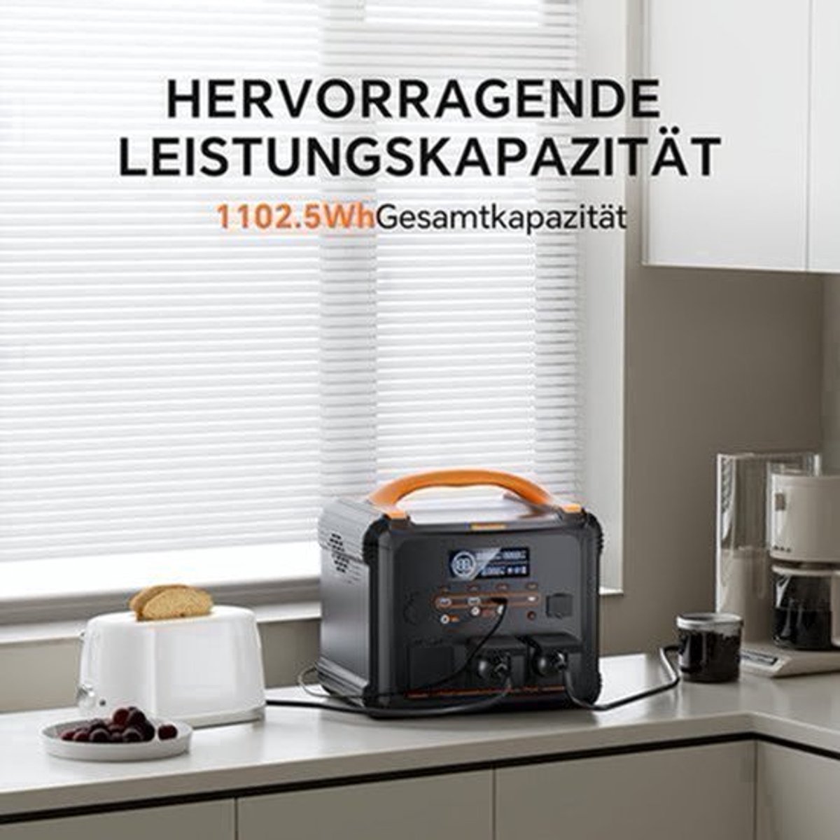 Powerstation – Draagbare Generator – Mobiele Energiecentrale – Noodstroomvoorziening – Zonne-energiegenerator – LiMnFePO4 Batterij – 3x 1200W AC Uitgangen – Snelle Oplaadtijd 1,2 Uur