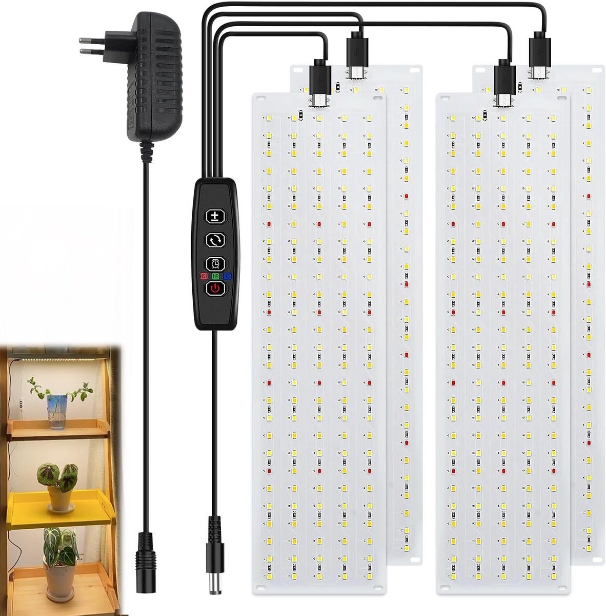 Full Spectrum LED Plant Lamp met 540 LEDs, 10 Helderheidsniveaus en Timer voor Binnenplanten, Groenten en Bloemen