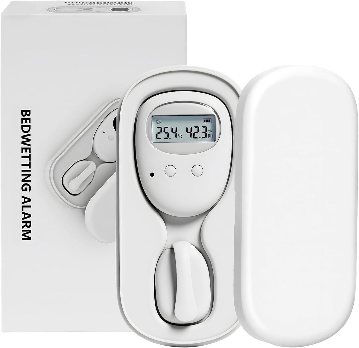 Draadloos Bedplassen Alarm voor Kinderen en Volwassenen - Oplaadbaar USB, Meerdere Alarmmodi, Digitale Display voor Effectieve Zindelijkheidstraining