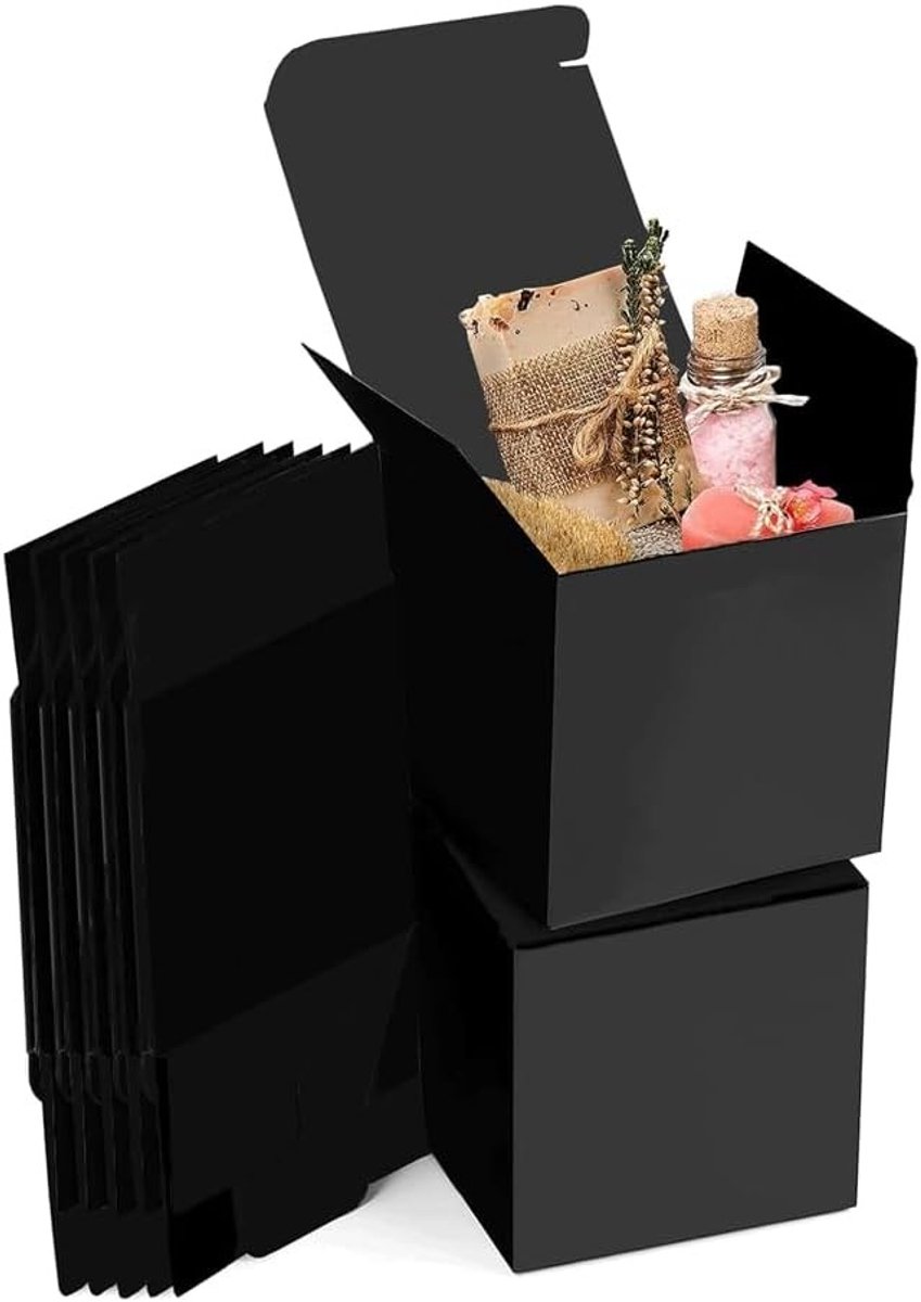 Kraft Papieren Cadeau Dozen Set van 15 Stuks, Vierkante Kartonnen Dozen met Deksel voor Verjaardag, Bruiloft en Feestjes (10 x 10 x 10 cm)