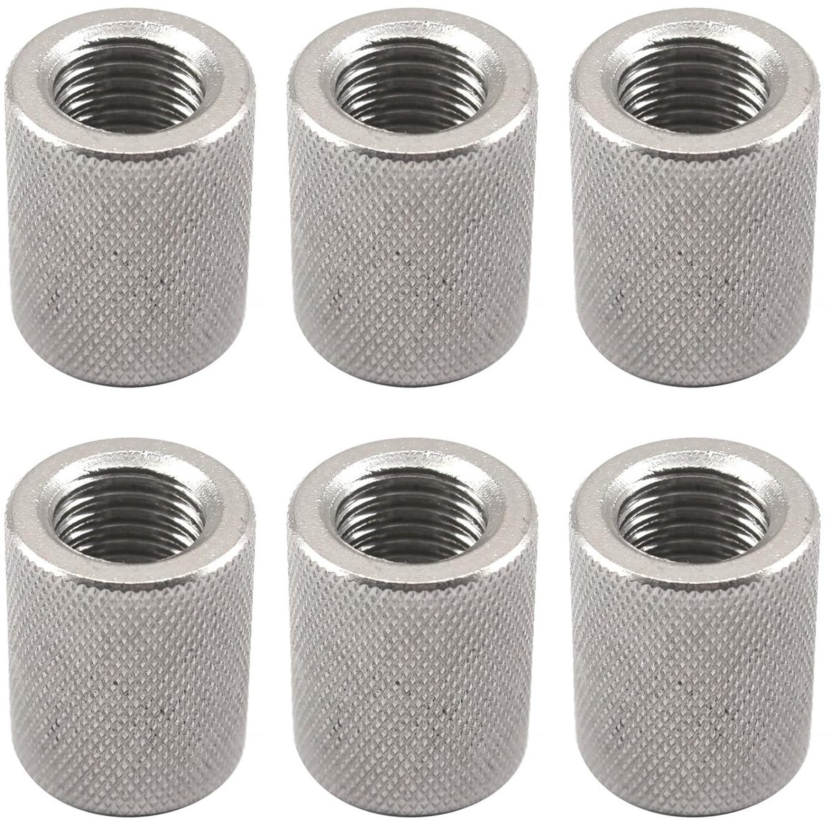 Set van 6 knurled nuts 24x30mm van roestvrij staal - ronde moeren voor schroefdraadverbindingen en bevestigingen
