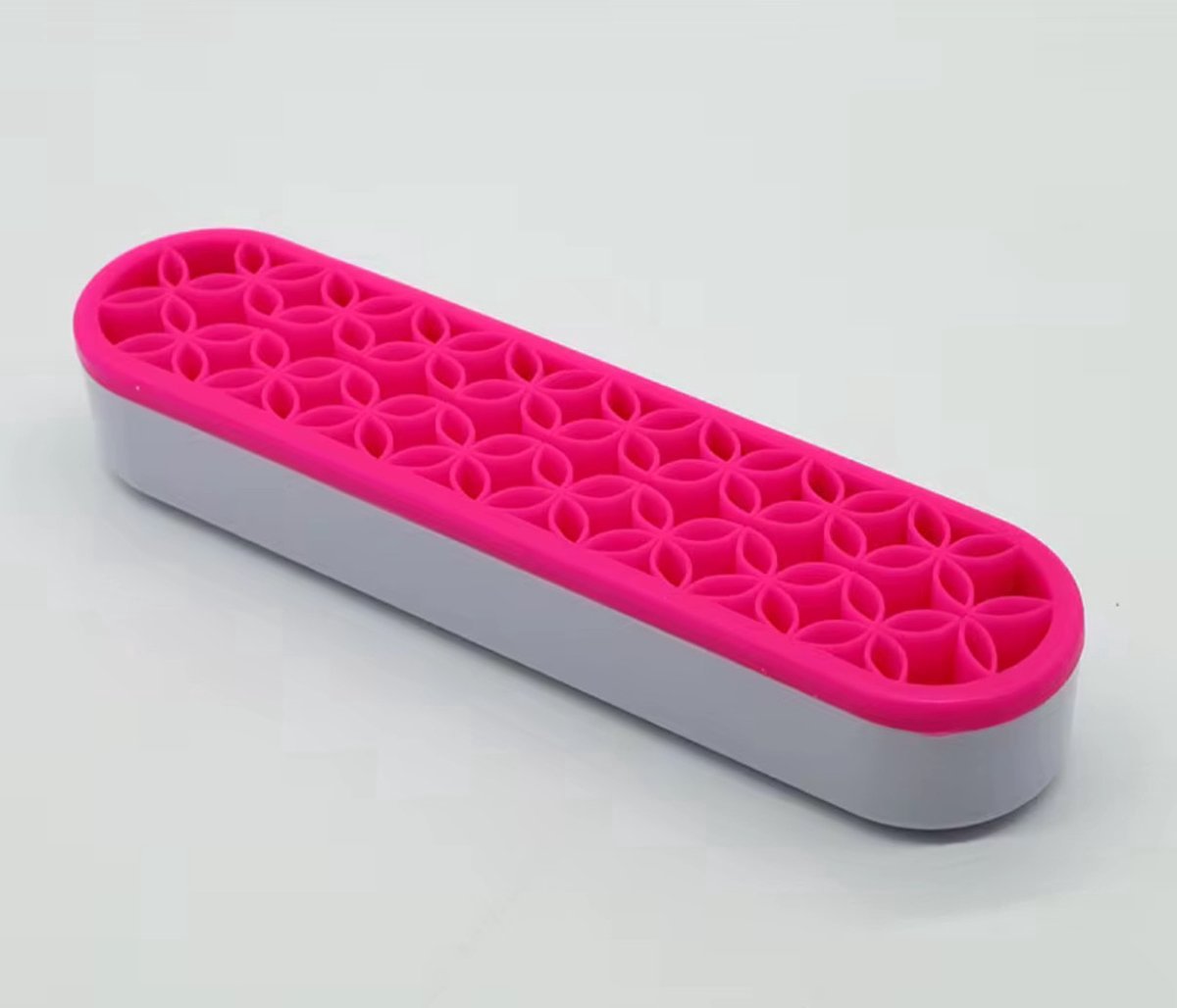 Opbergdoos voor make-upkwasten - Organizer voor make-upbenodigdheden - Draagbaar - Siliconen opbergdoos - Organizer - Roze rood