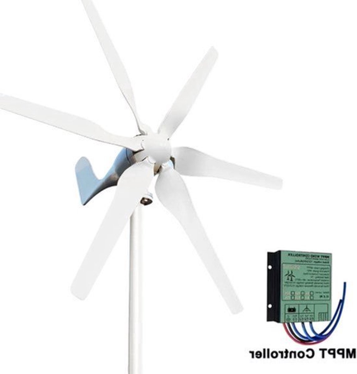 3000W Windturbine – Windgenerator – Windmolen – Windenergie Generator – Windkracht Generator – 24V Met MPPT-Controller – Efficiënt Bij Lage Windsnelheid – Robuust Aluminium En Roestvrij Staal