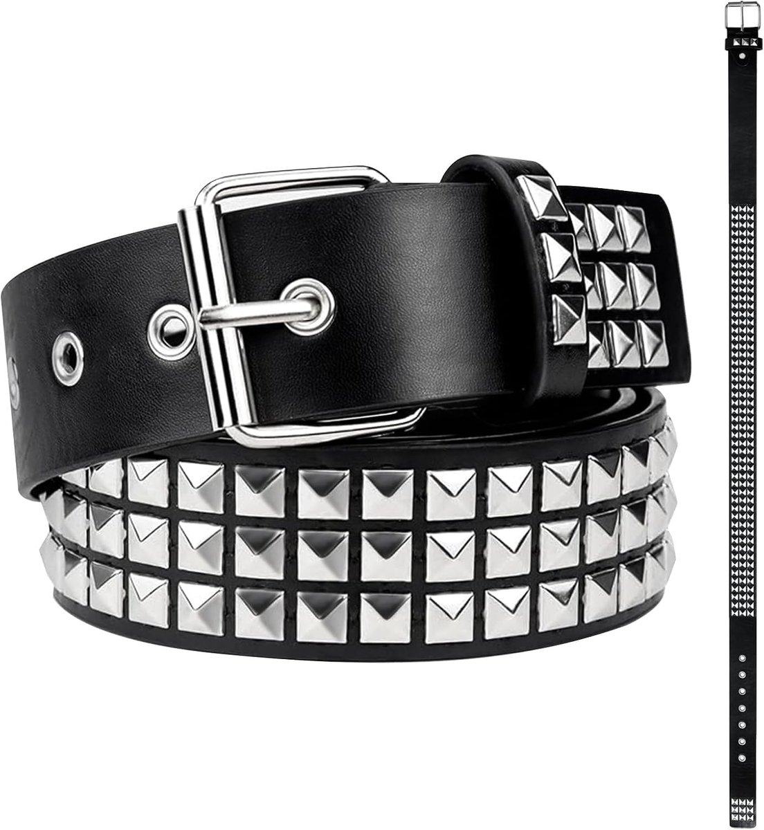Stijlvolle leren denim riem voor vrouwen en mannen, punk rock hip hop riem, jeans accessoires, 115 cm lang