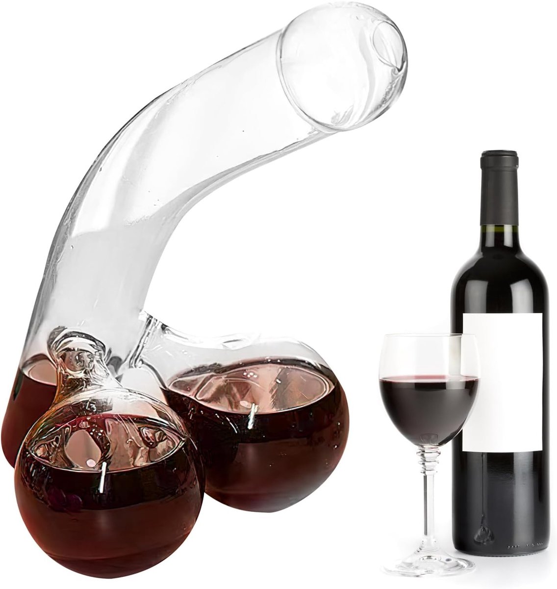 Unieke Glazen Decanter voor Whisky en Wijn - 550ml - Grappig Cadeau voor Liefhebbers van Sterke Dranken en Wijn
