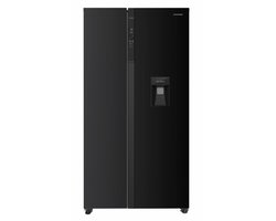 Heinner HSBS-HM529NFBKWDE++ Amerikaanse Side-by-Side Koelkast met Waterdispenser – 529 L – Full No Frost – LED Touch Display – Eco Functie – Zwart – 5 Jaar Garantie