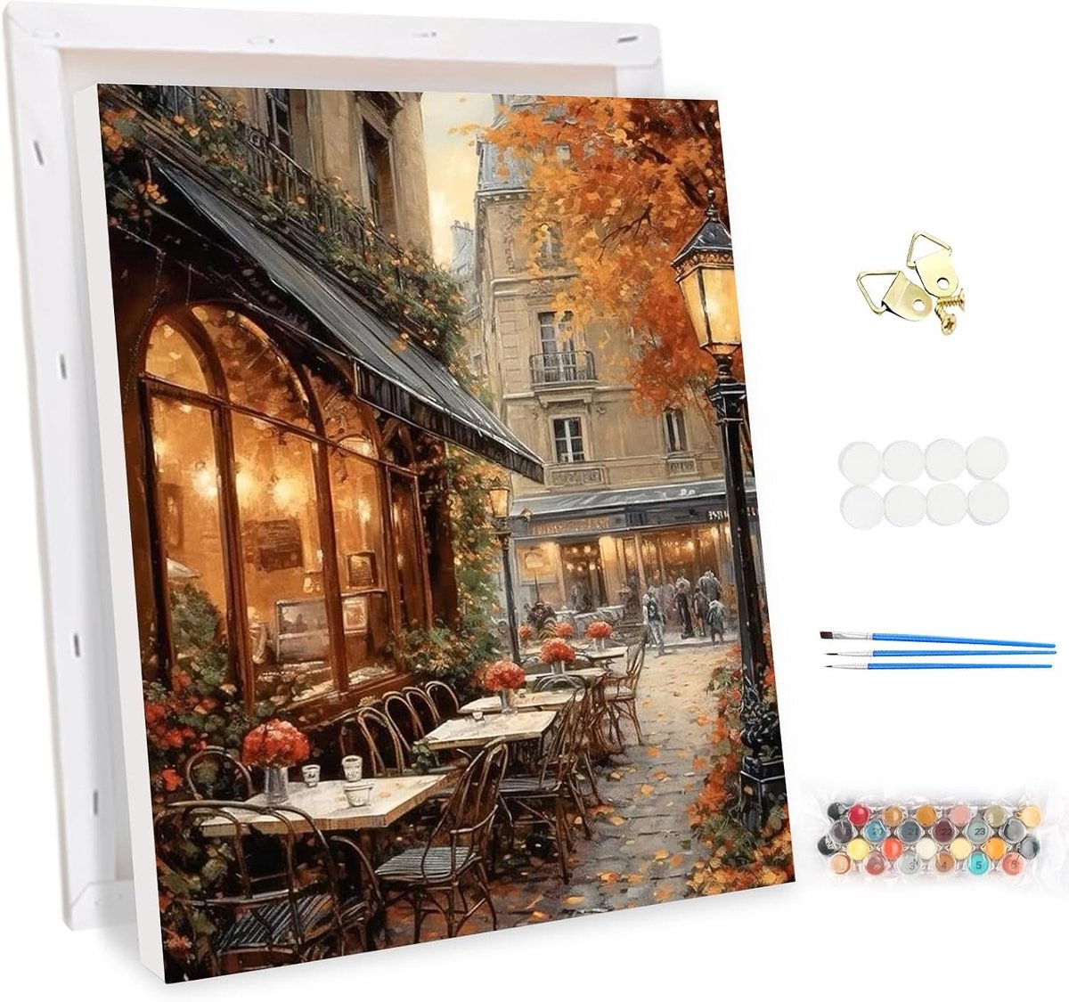 DIY Schilderen op Nummer voor Volwassenen met Lijsten - Europese Stadsgezichten, Kunst en Ambachten Kit voor Beginners, Acrylverf voor Wanddecoratie 30x40cm