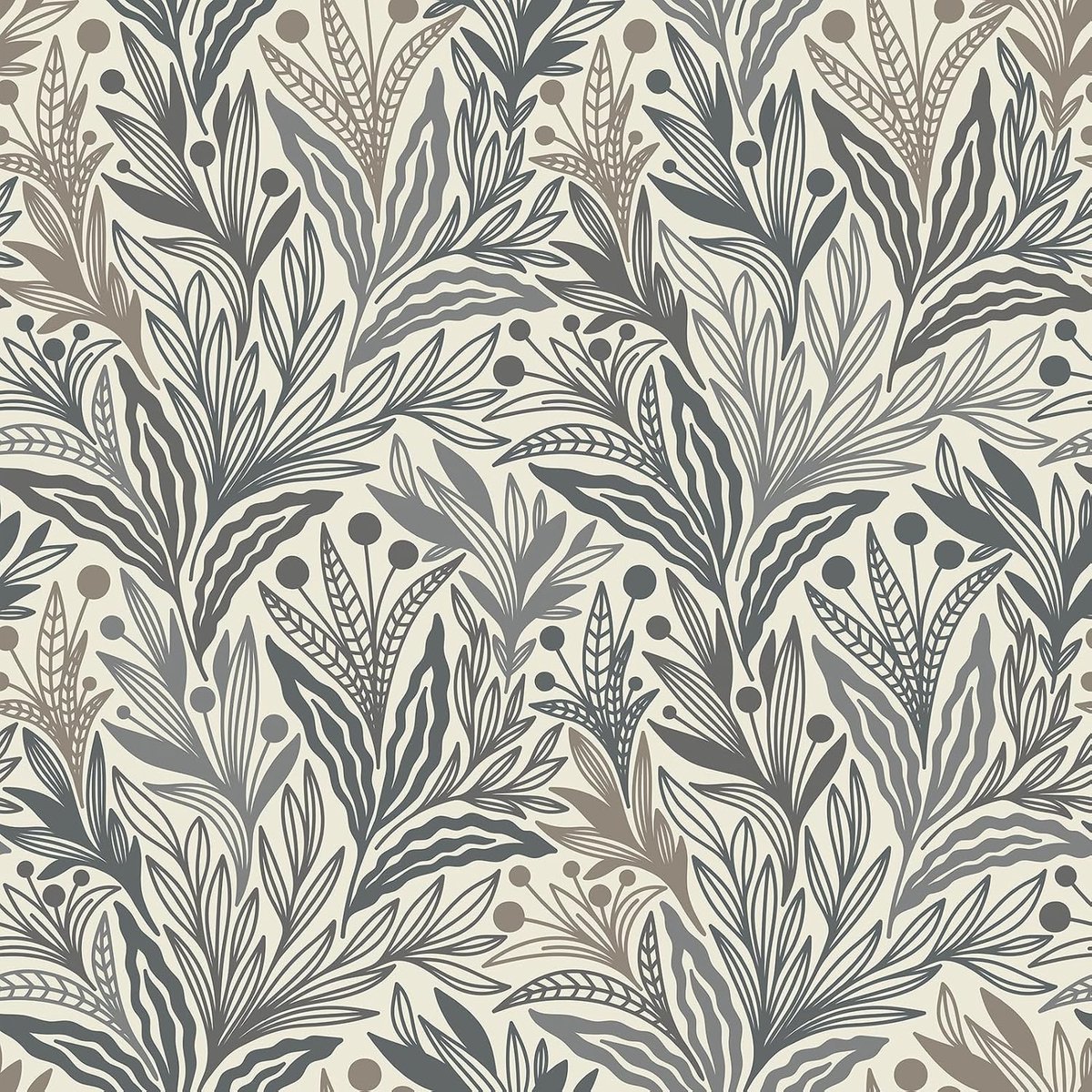 Slaapkamerbehang met beige bloemen en bladeren patroon, zelfklevend vintage design voor meubels, ideaal voor woonkamer en keukenkasten, 44,5 cm x 300 cm