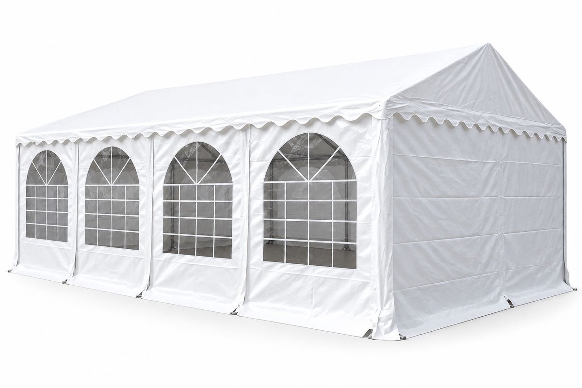 Ambisphere Classic Plus Partytent 6x8m – Feesttent & Opslagtent – PVC 550 g/m² – Treksterkte 850 N – Brandvertragend – Wit