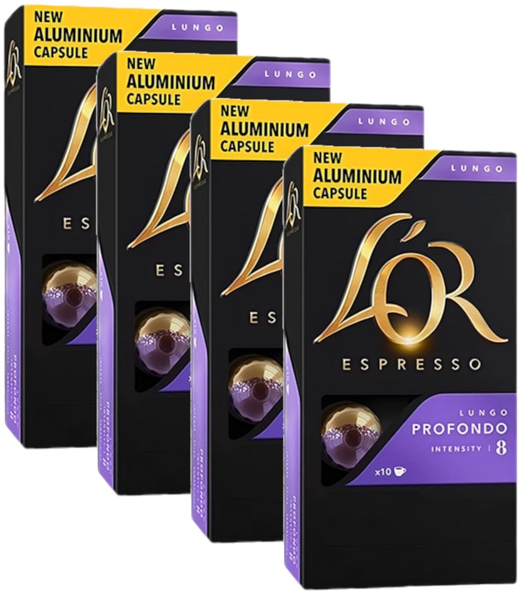 L'Or Espresso Lungo Profondo - Multipack - 40 (4x10) Koffiecups Compatibel met Nespresso Coffee Machine