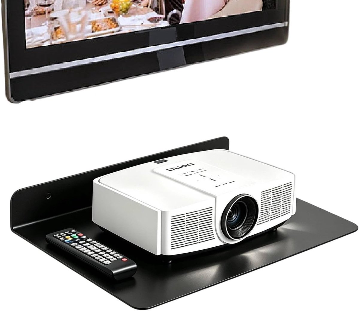 Multimedia Console Rack van Aluminium - Wandplank voor TV, Box en Router - 30 x 20 x 4 cm, Tot 10 kg Belastbaar