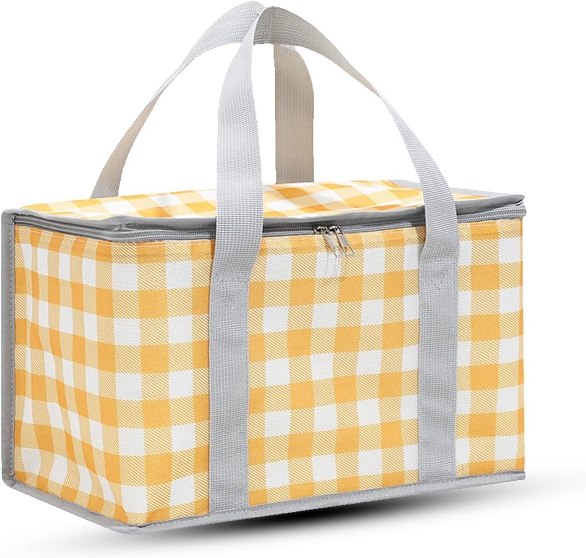 Draagbare koelbox voor picknick en camping, 35 x 20 x 20 cm, herbruikbare opbergmand met handvat voor strand en reis