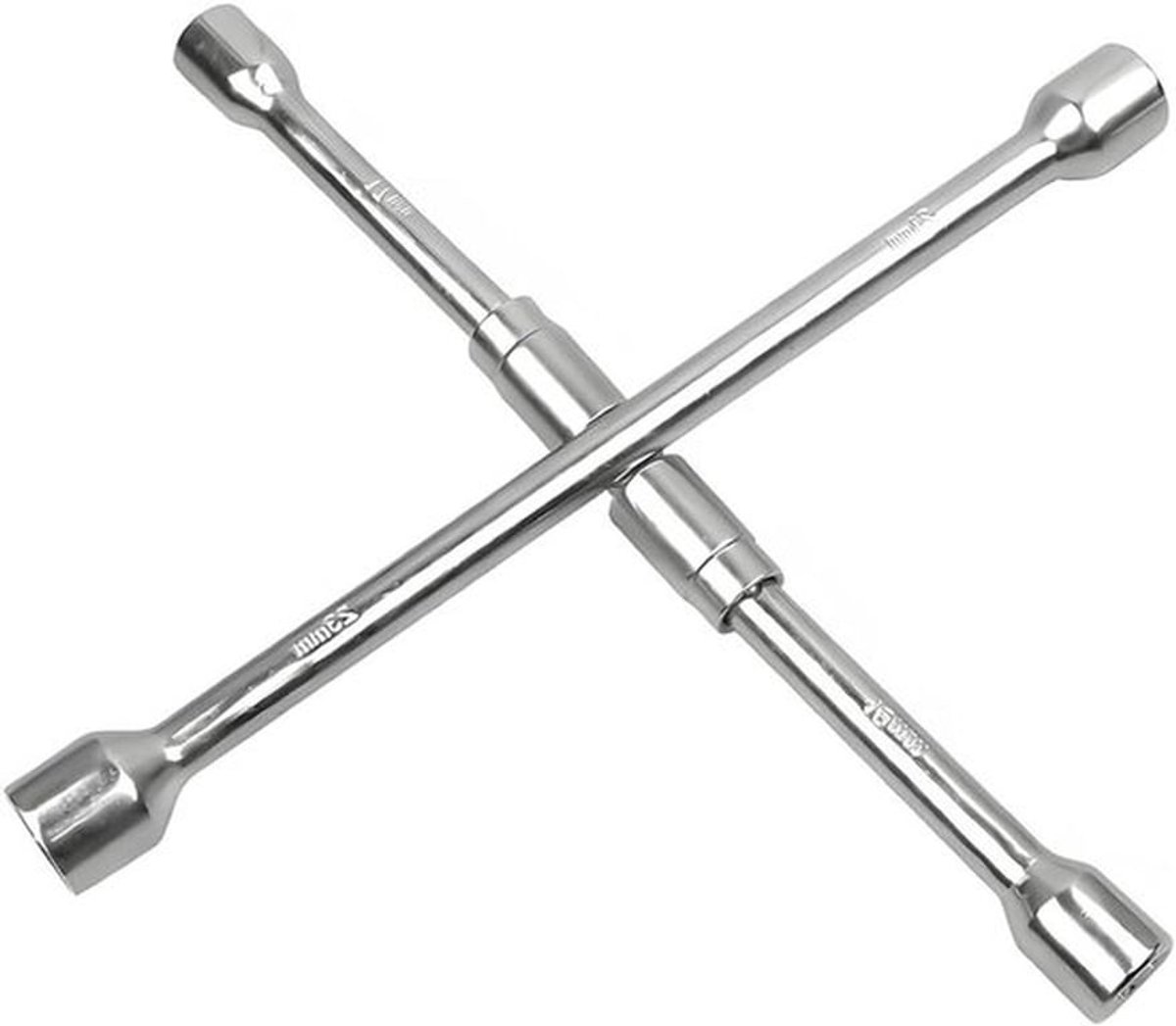Duurzame en Roestbestendige Vouwbare Bandenmoer, Precisie Gereedschap voor Auto's, Hoogwaardige Stalen Bandenwrench met Verchroomde Afwerking