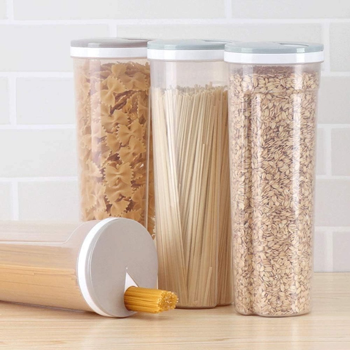 Opslagdoos voor spaghetti en pasta, multifunctionele container voor snacks en muesli, 10.5 x 28.7 cm, ideaal voor suiker en cereal, 1 stuk in willekeurige kleur