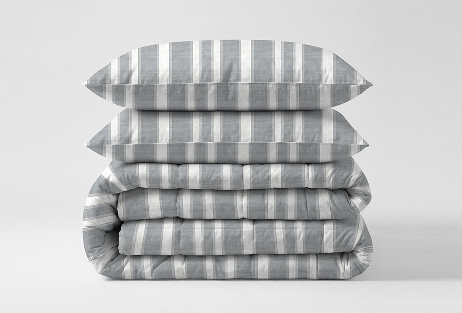 Zydante Eazzzy dekbed zonder overtrek - Divided grey - 240x200 cm Wit
