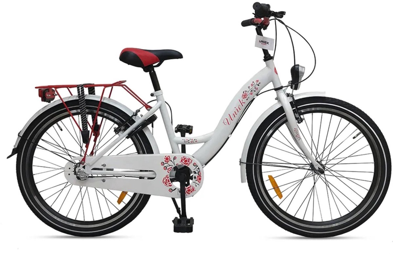Uniek Kinderfiets 3S 24'' Wit Rood