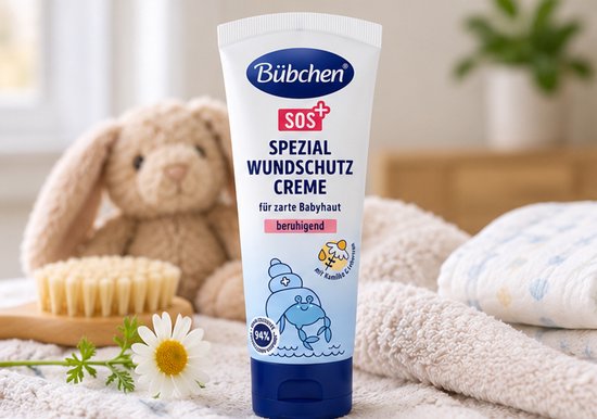 Bubchen SOS Spezial Wundschutz Crème – 75 ml – Beschermende Babycrème tegen Luieruitslag en Roodheid – Met Kamille en levertraan– Verzachtend — afbeelding 3