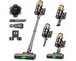 Cleanova Steelstofzuiger draadloos - 45000PA - 500W - 60 minuten - Display - kruimeldief - zonder…