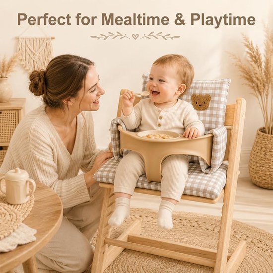 Stoelverkleiner - Comfortabele Zitting voor Kinderstoe - wasbaar, stoelkussen voor kinderen - met klittenbandsluiting bevestigd - stoel kussen - comfortabele bekleding - voor stokke tripp trapp — afbeelding 5