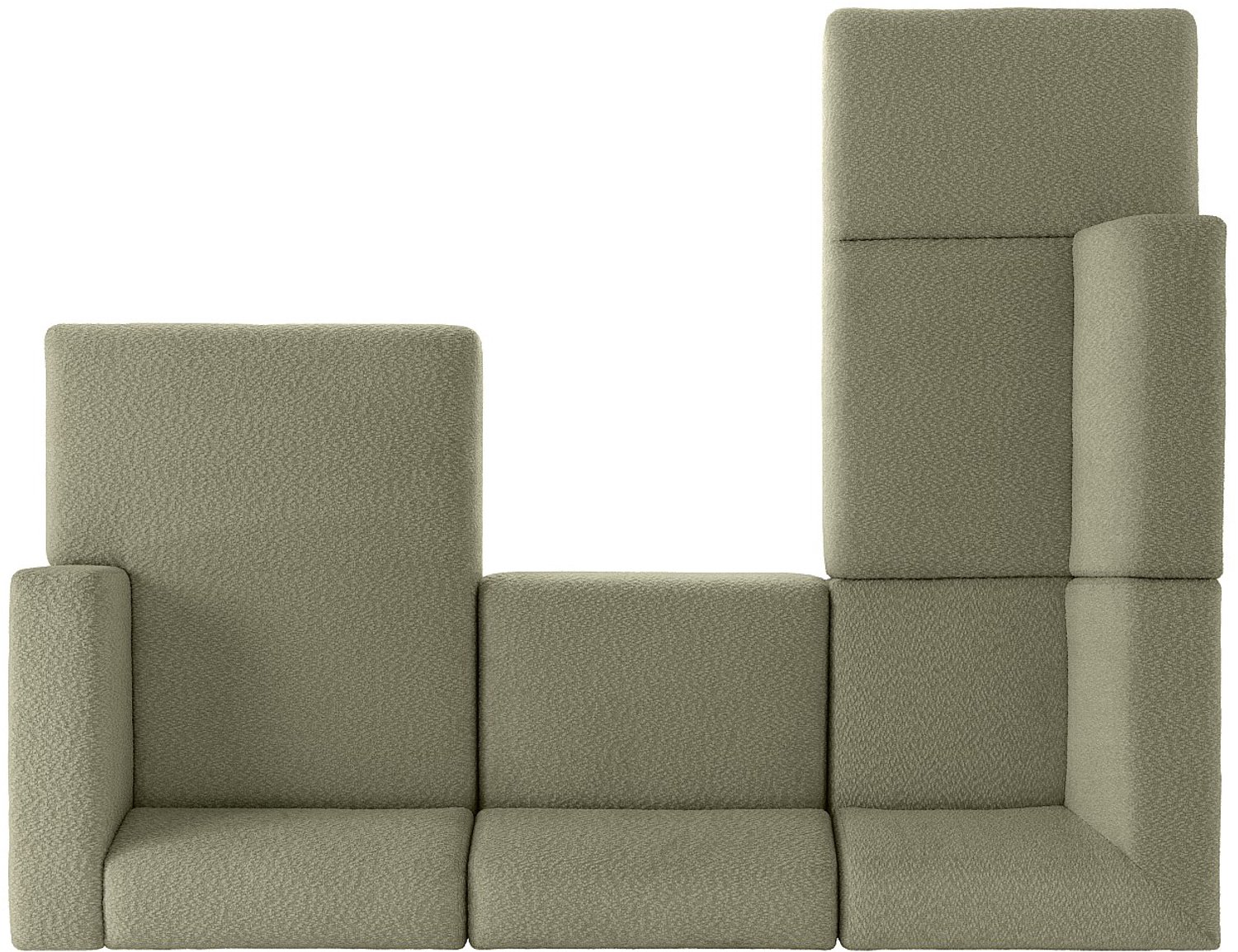 Vente-unique XXL modulaire hoekbank in groene chenillestof - TORISO