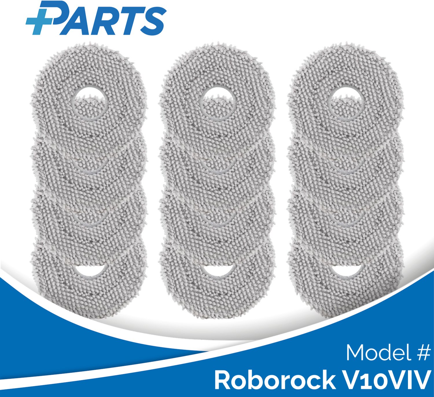 Plus.Parts Roborock V10VIV Dweilpads (12 Stuks, Plus.Parts® alternatief voor 8.02.0246) Overig