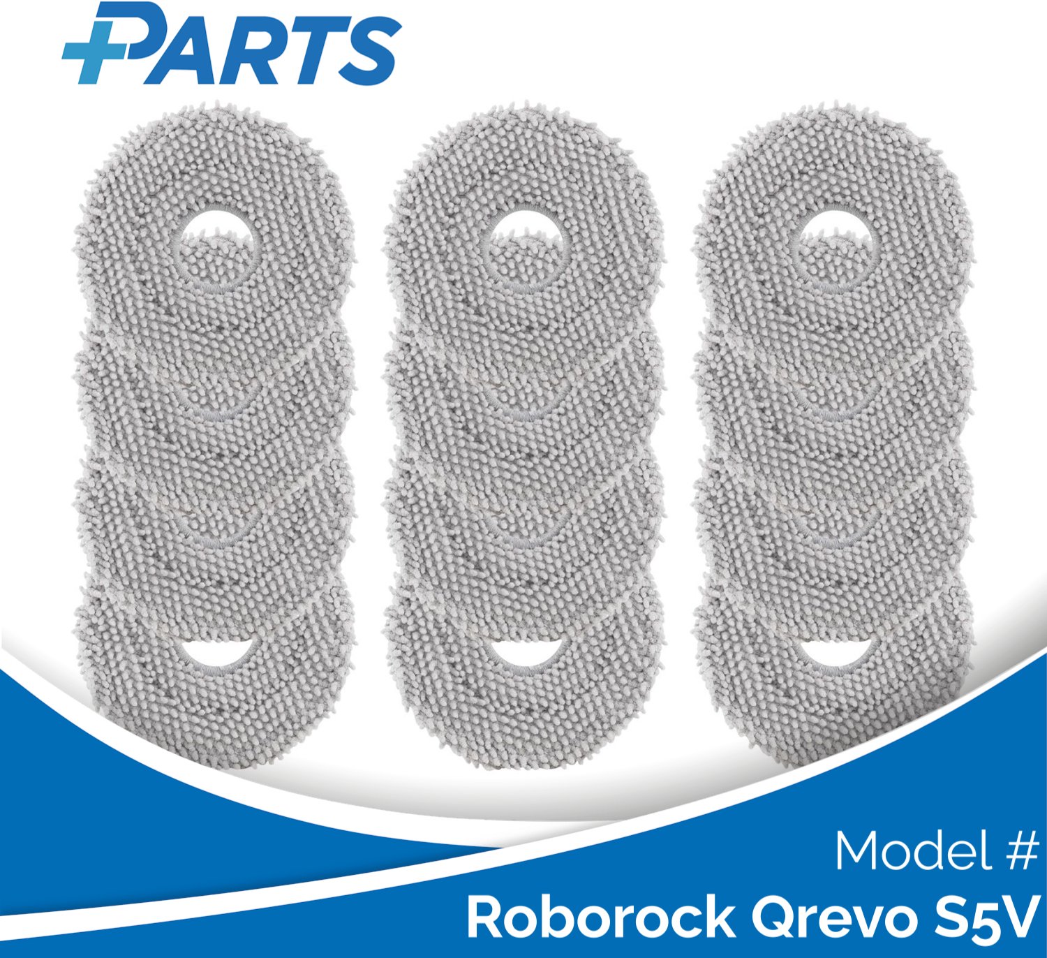 Plus.Parts Roborock Qrevo S5V Dweilpads (12 Stuks, Plus.Parts® alternatief voor 8.02.0246) Overig