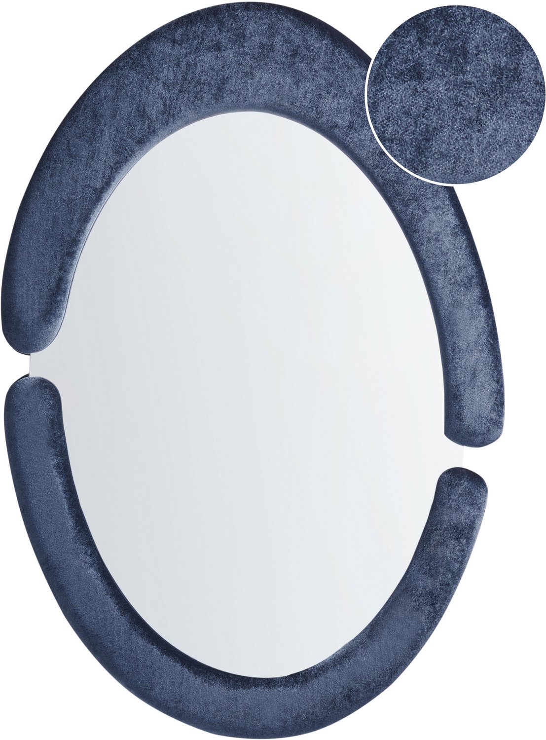Beliani MASSAY - Wandspiegel - Donkerblauw - Fluweel