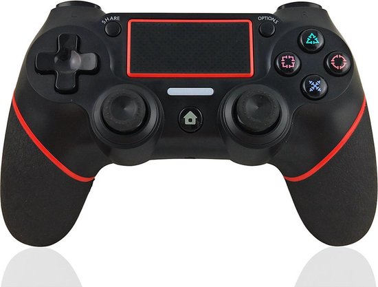 QY Game Controller - Bluetooth Wireless Doubleshock 4 Controller - geschikt voor PS4 - zwart/rood - QY