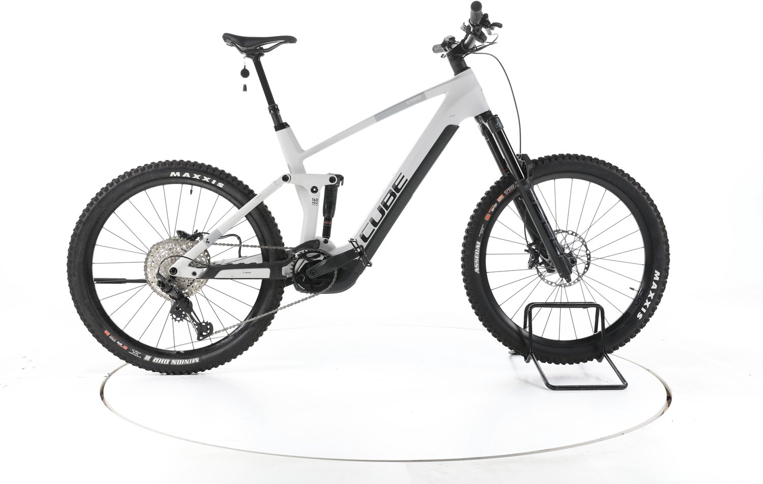 Cube Stereo Hybrid 160 HPC SLX Elektrische full-suspension mountainbike Bosch wit