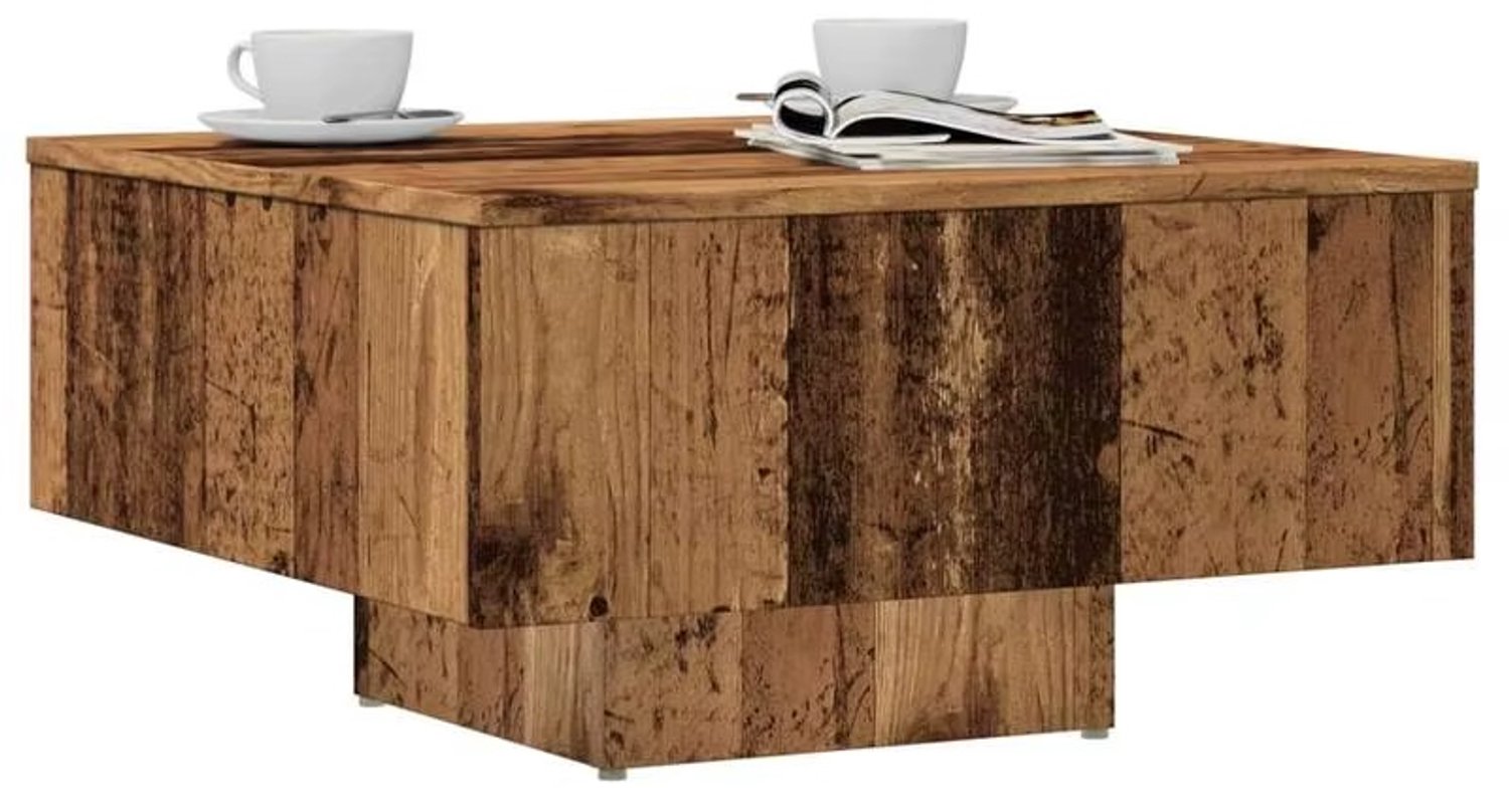 CreateEcom Salontafel - Bijzettafel - Woonkamer tafel - Koffietafel - Salontafel met vintage houtlook - hoogwaardig - gemakkelijk schoon te maken - stijlvol voor de woonkamer - 60x60x31,5cm bruin