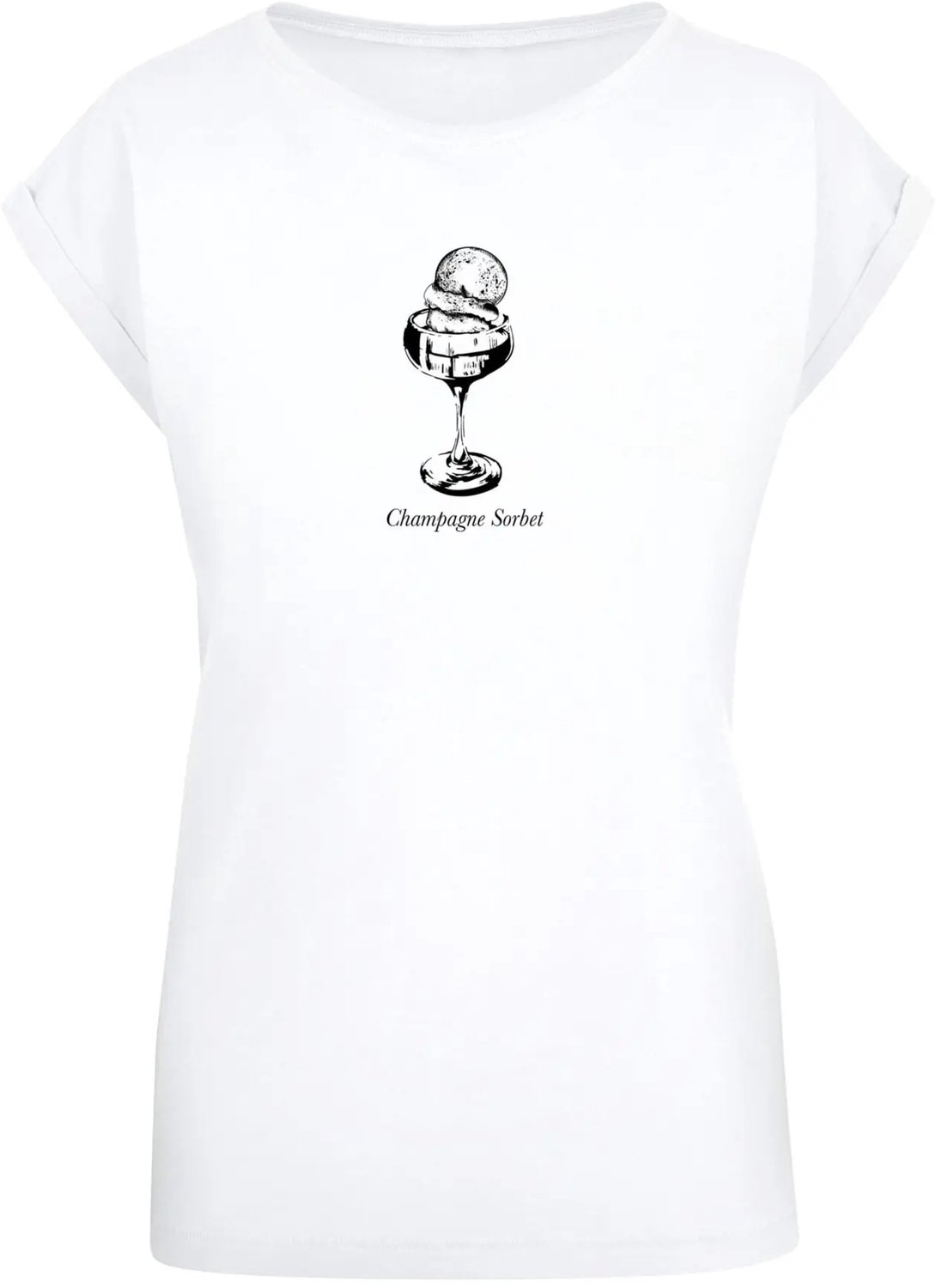 T-shirt dames Mister Tee Champagne Wit