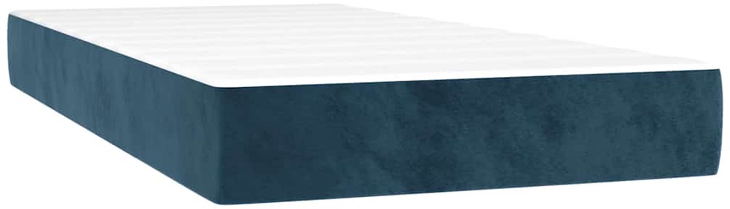 vidaXL Boxspring met matras 100 x 200 cm - fluweel - donkerblauw - Inclusief textielbeschermer 500 ml